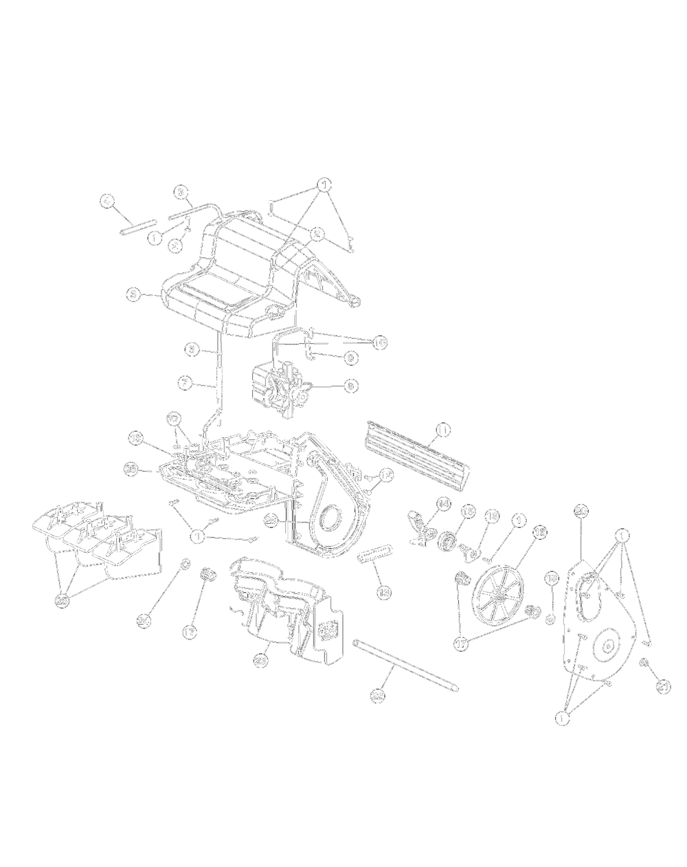 Motor Assembly Diagram and Parts List for 31C-040-800 Y040 Yard Machines Snow Blower